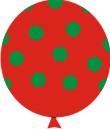 Bolinhas verdes com vermelho