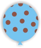 Bolinhas Marrom com Azul