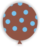 Bolinhas azuis com marrom