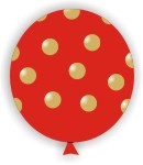 Bolinhas ouro com vermelho